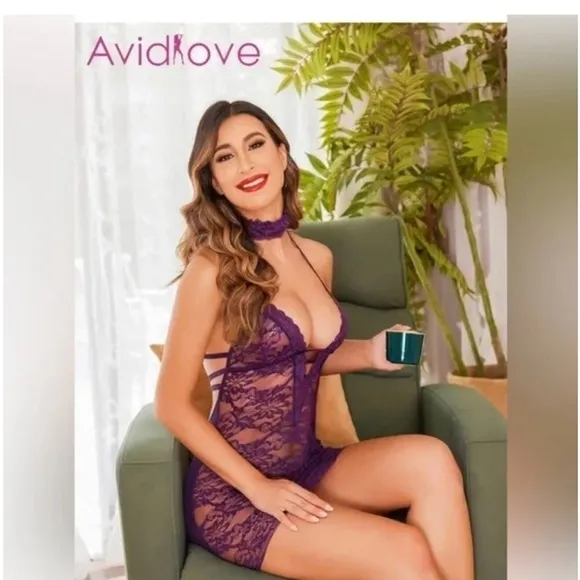 0404 Elegant Purple Lace Lingerie Set