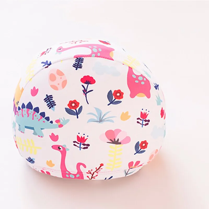 1-6 Years Old Baby Girls Swimsuit Sun Protection Cap Set Long Sleeves One Piece Swimwear for Kids Toddler Cartoon Girls Swimming