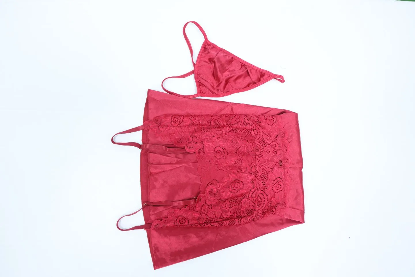 10050 - Silk Lace Sensual Nightwear Set - Includes Panty & Sleepwear