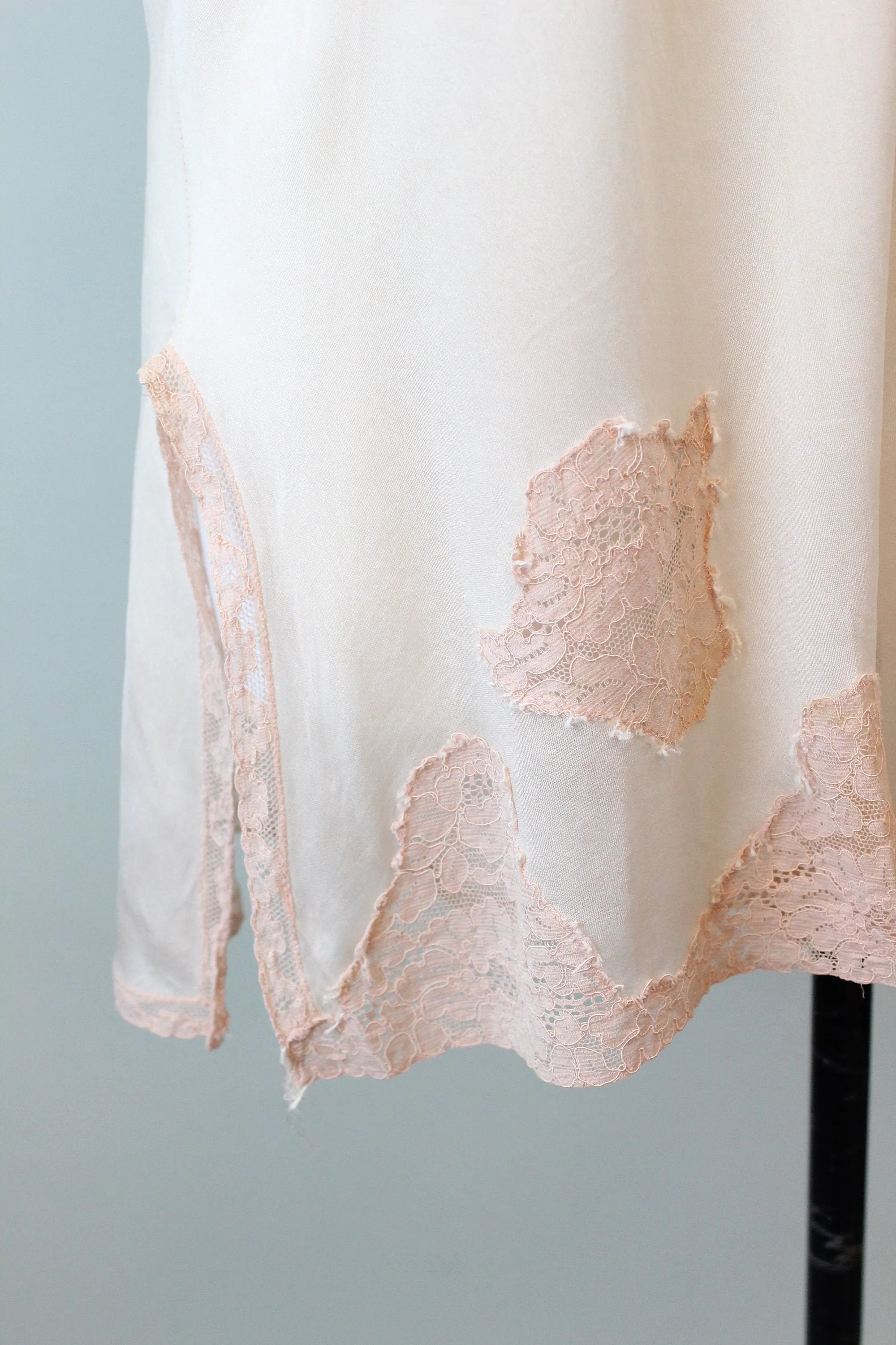 1930s STEP IN CHEMISE lingerie rayon lace large | new winter