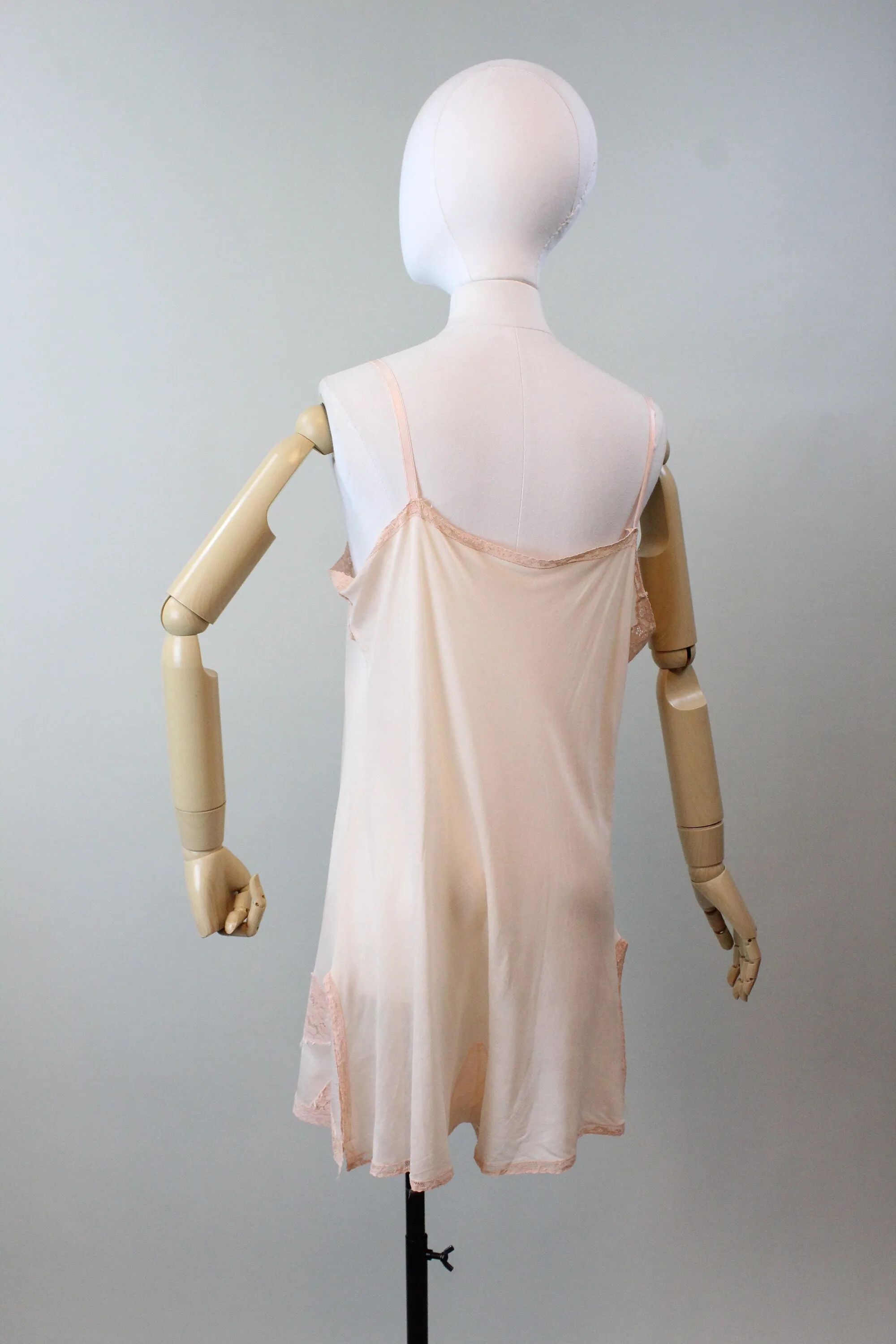 1930s STEP IN CHEMISE lingerie rayon lace large | new winter