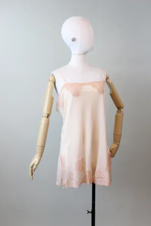 1930s STEP IN CHEMISE lingerie rayon lace large | new winter