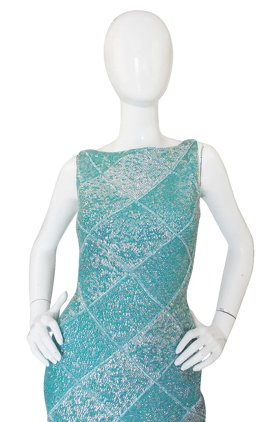 1960s Sequin Blue Gene Shelly Dress
