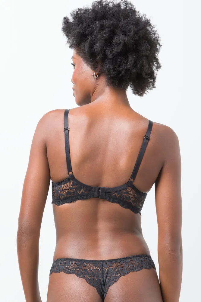 2 Pack Lace Balconette Bras Black And Natural