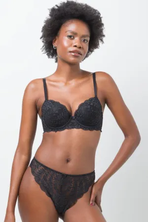 2 Pack Lace Balconette Bras Black And Natural
