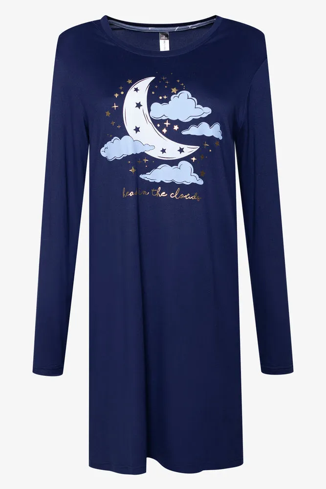 2 Pack Long Sleeve Sleepshirts Blue