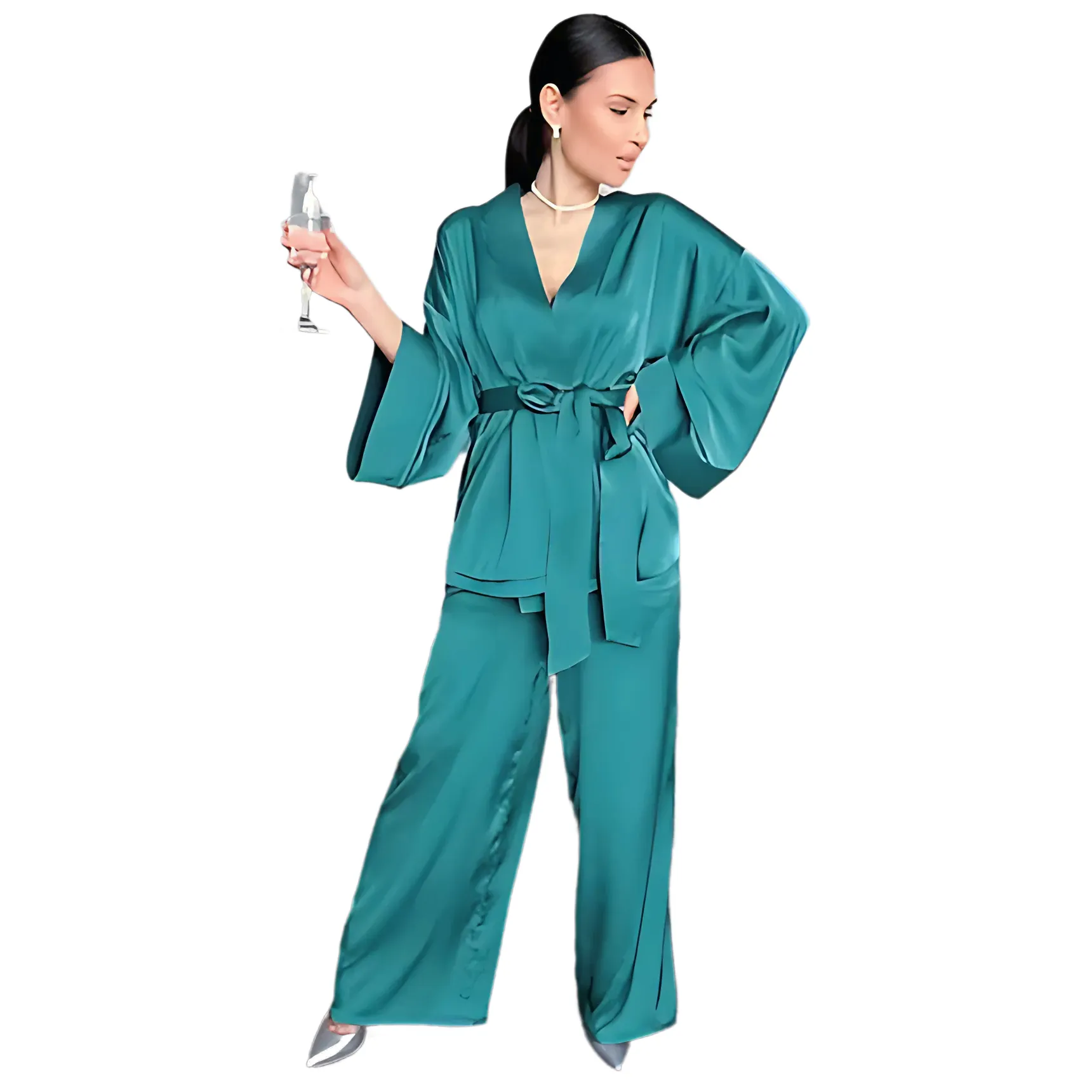 2 Piece Set Satin Sleepwear