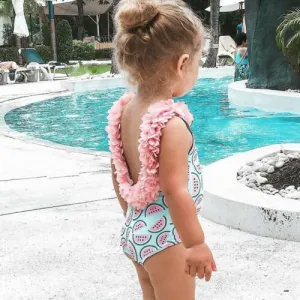 2019 New Toddler Infant Baby Girls Watermelon Swimsuit One-piece Floral Swimwear Swimming Costume Summer Cute Bikini