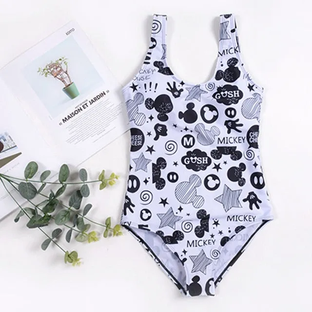21 Pattern One-Piece 3D Cartoon Swimwear Women Open Back Bikini 2019 Monokini Swimming Suit Backless Beach Wear Women Swimsuit