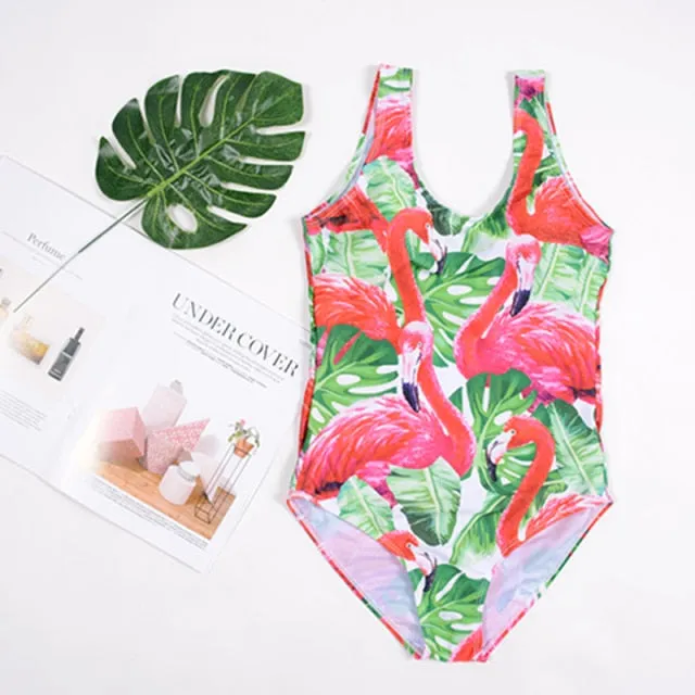 21 Pattern One-Piece 3D Cartoon Swimwear Women Open Back Bikini 2019 Monokini Swimming Suit Backless Beach Wear Women Swimsuit