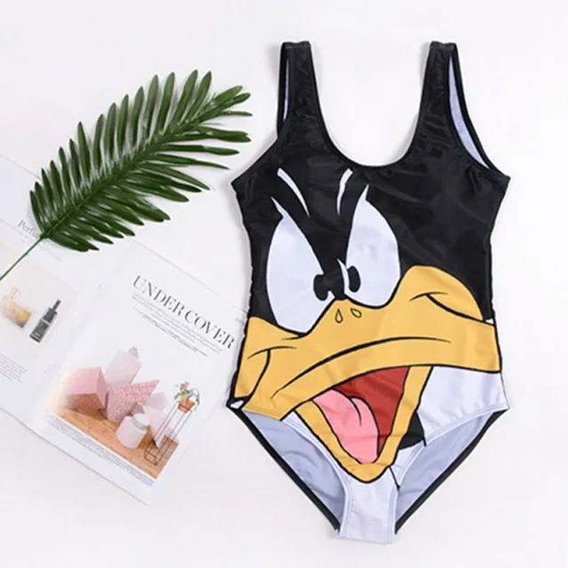 21 Pattern One-Piece 3D Cartoon Swimwear Women Open Back Bikini 2019 Monokini Swimming Suit Backless Beach Wear Women Swimsuit