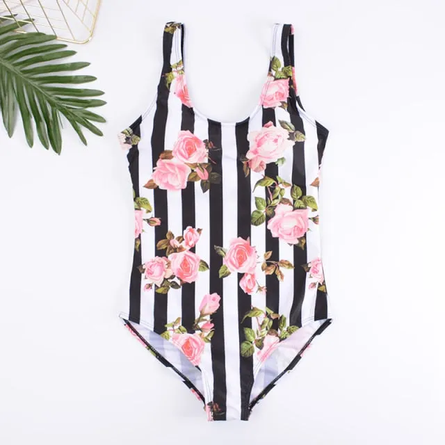 21 Pattern One-Piece 3D Cartoon Swimwear Women Open Back Bikini 2019 Monokini Swimming Suit Backless Beach Wear Women Swimsuit