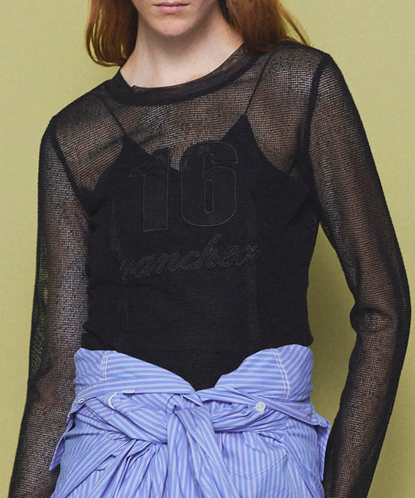 2way Mesh Fabric Embroidery Numbering Tops