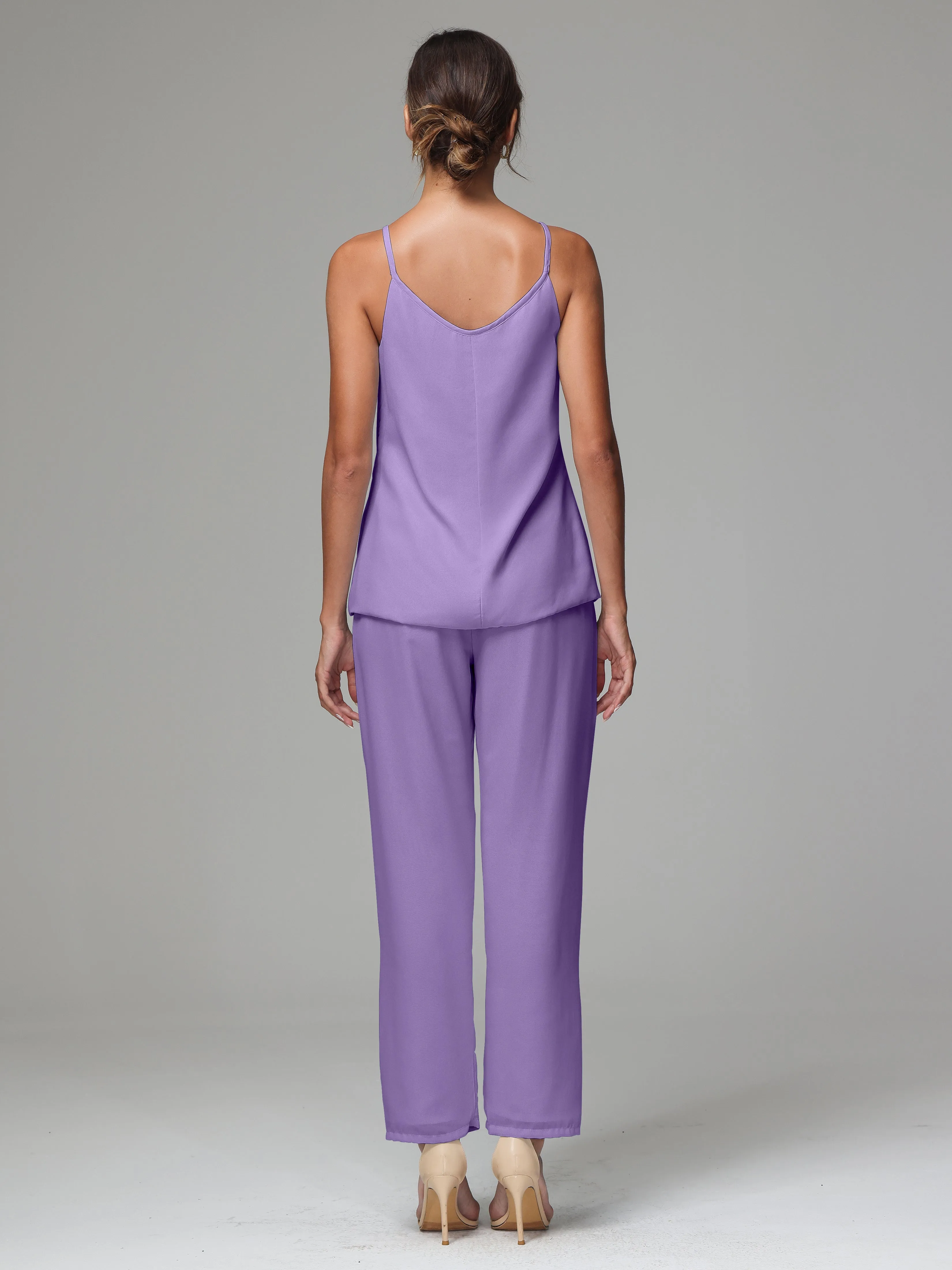 3 Pieces Delicate Chiffon Lace Mother of Bride Dress Pant Suits