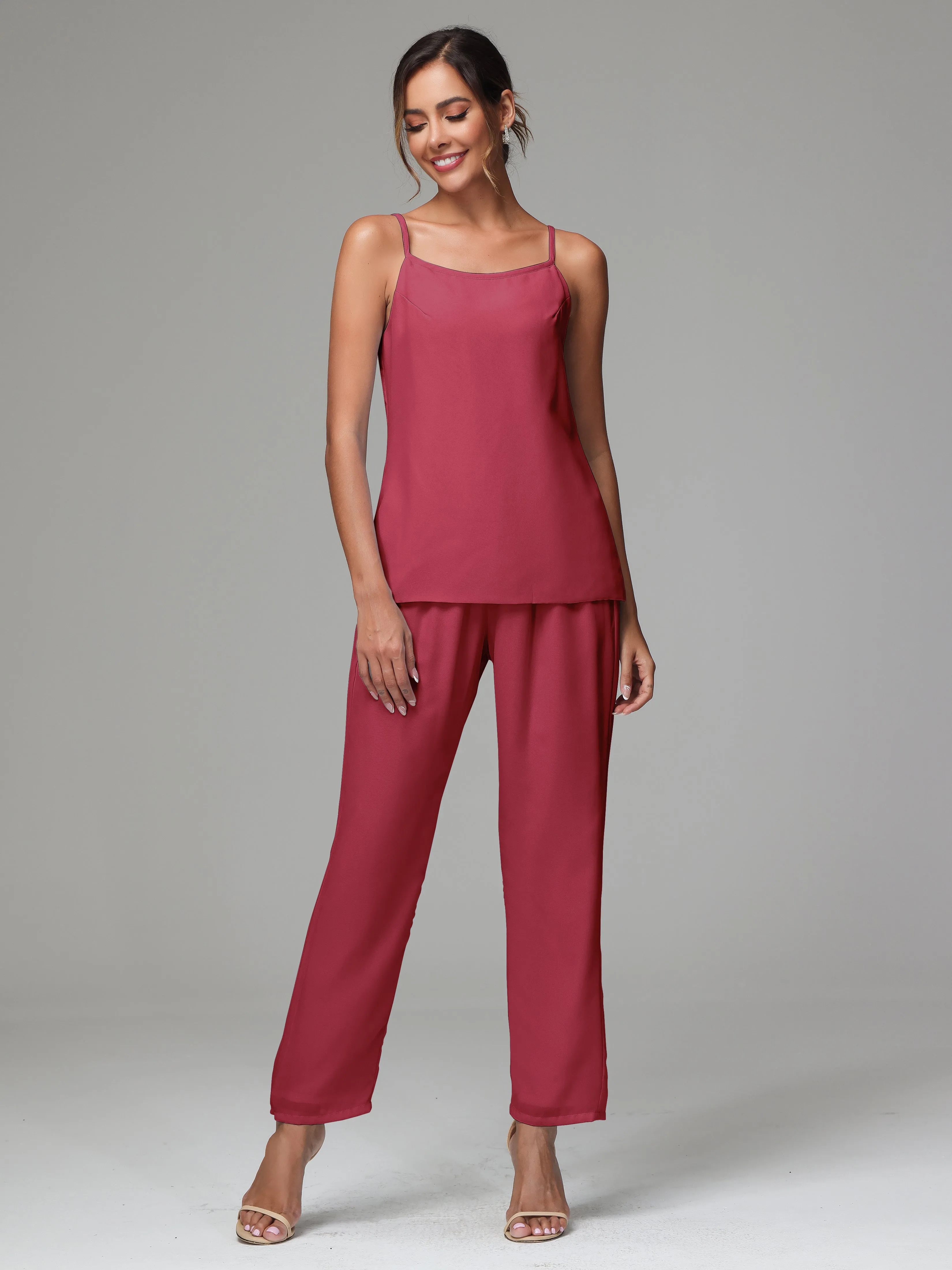 3 Pieces Delicate Chiffon Lace Mother of Bride Dress Pant Suits