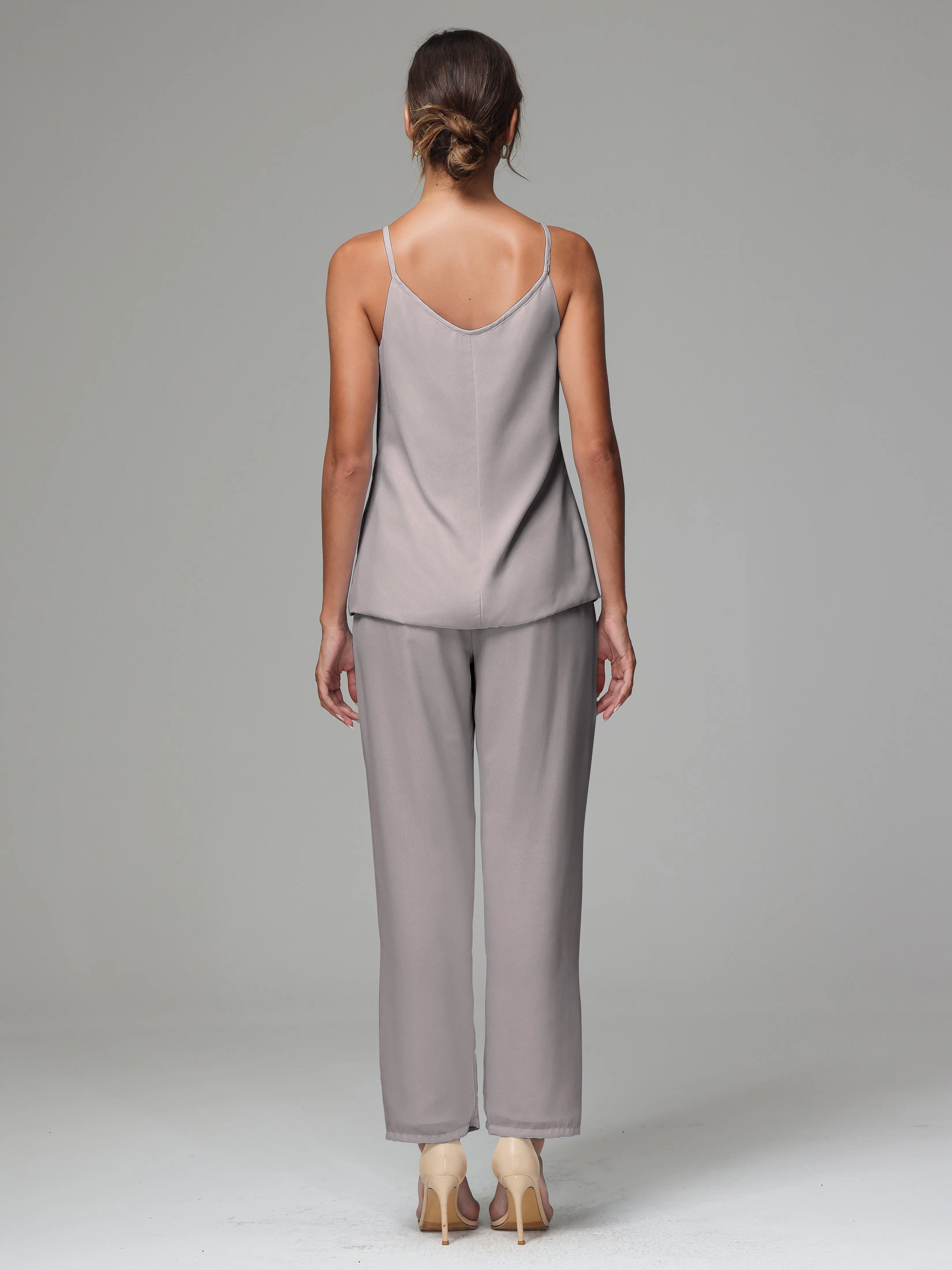 3 Pieces Delicate Chiffon Lace Mother of Bride Dress Pant Suits