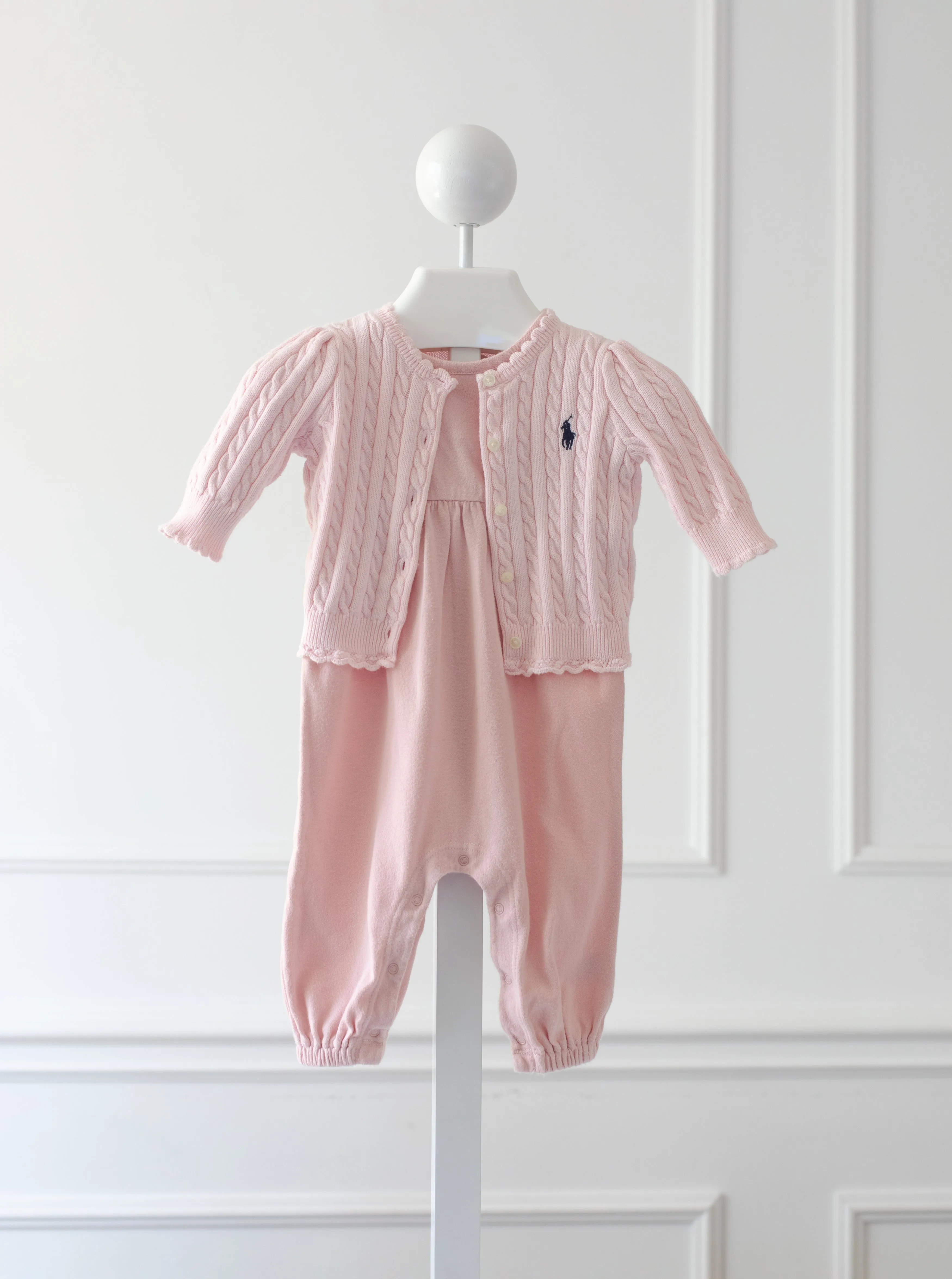 [3m] Nordstrom Baby Pink Knit Footless One Piece