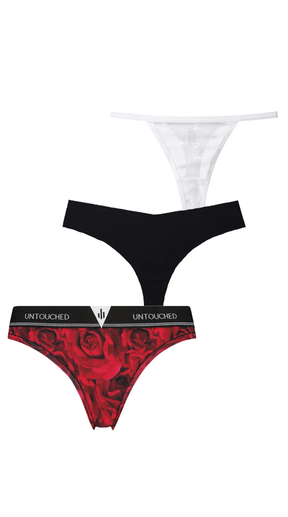 3Pack Thongs - Romantic Roses