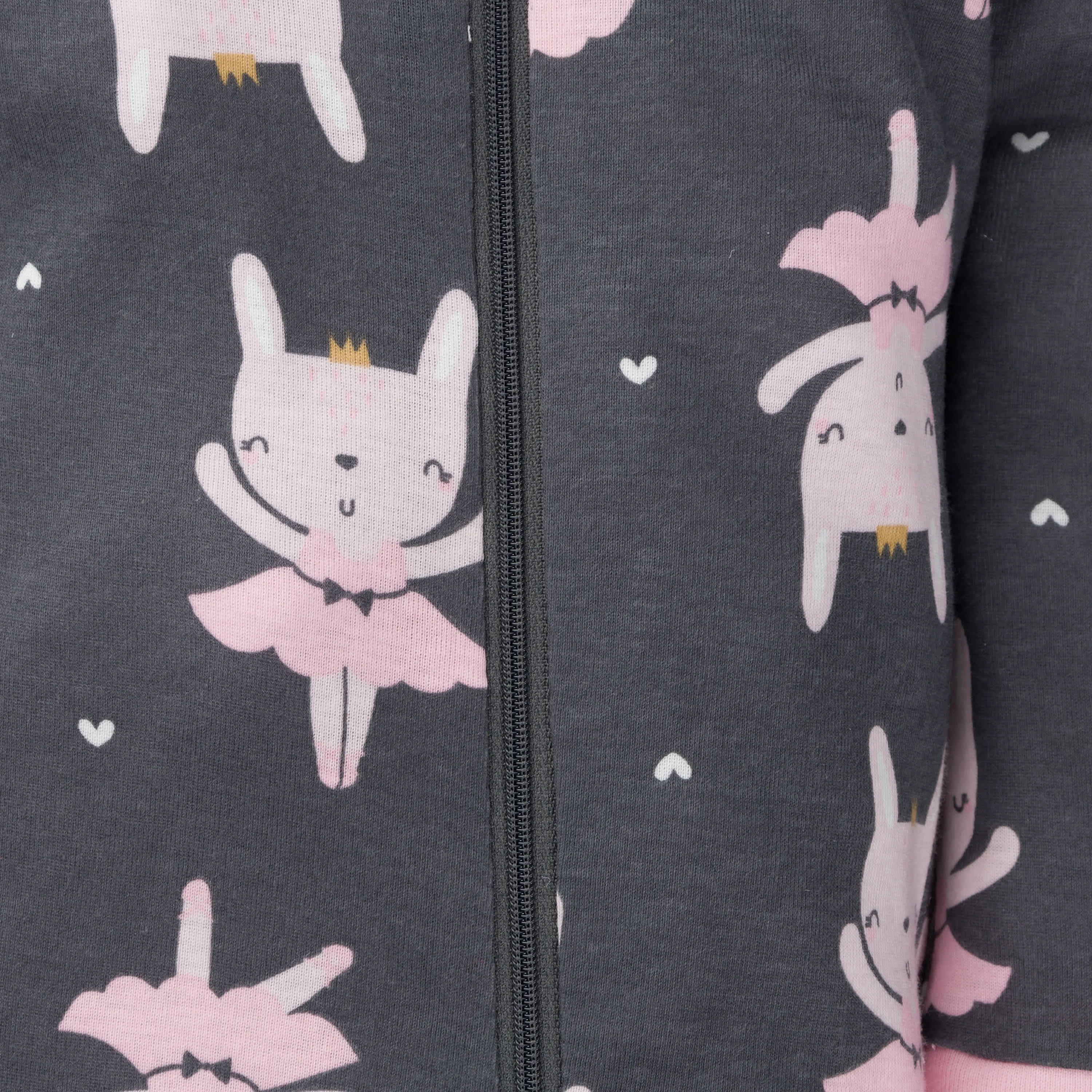 4-Pack Infant & Toddler Girls Leopard & Bunny Snug Fit Footed Cotton Pajamas