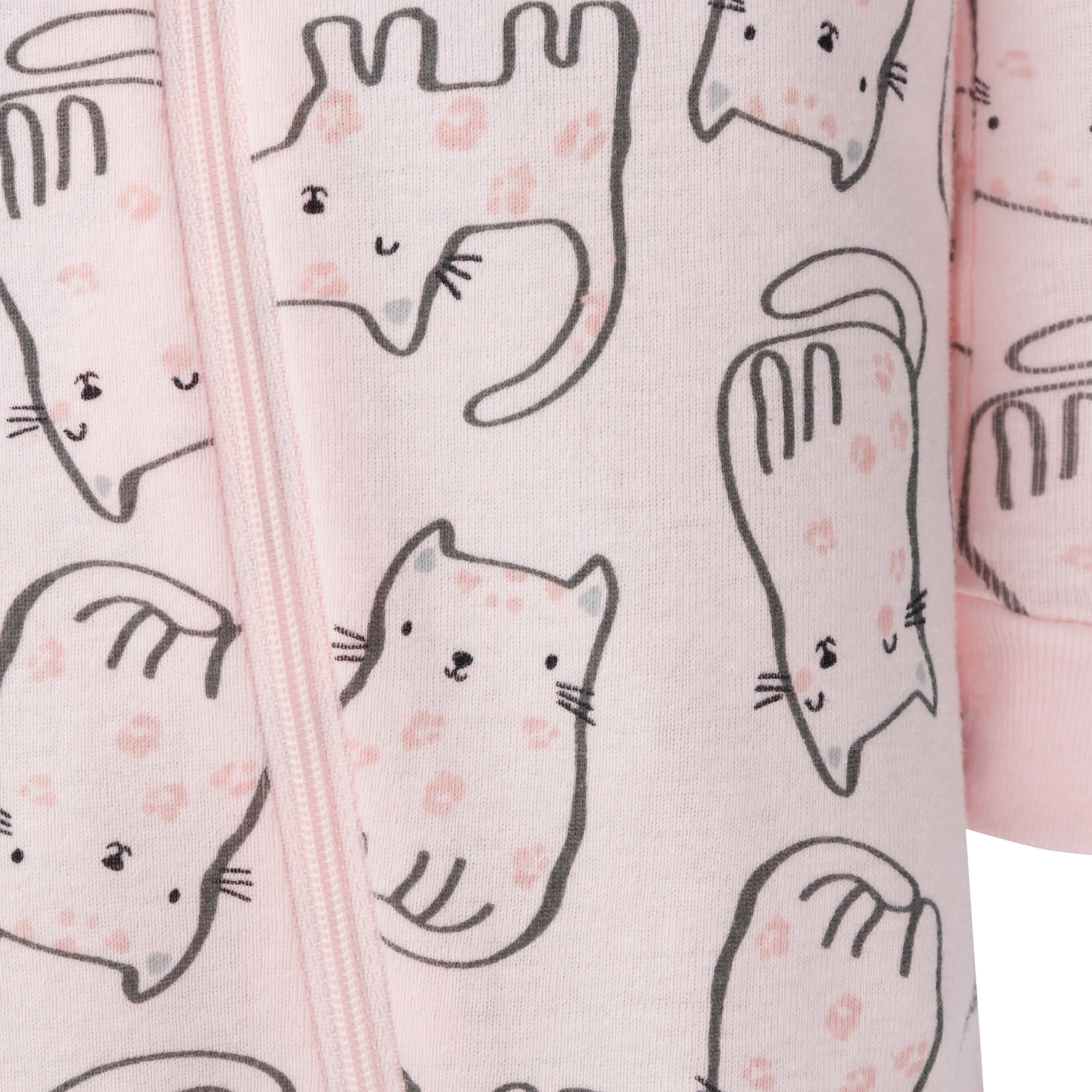 4-Pack Infant & Toddler Girls Leopard & Bunny Snug Fit Footed Cotton Pajamas