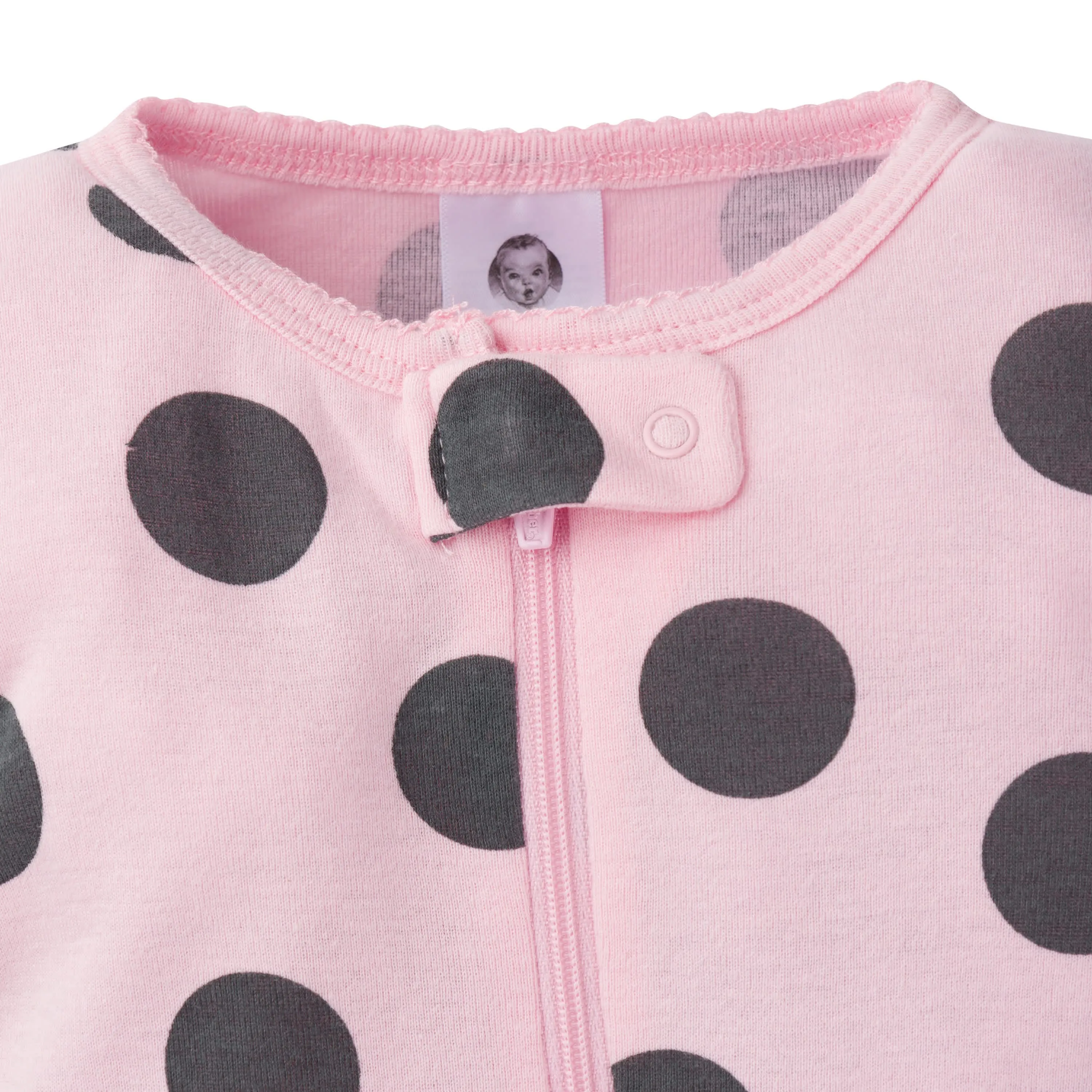 4-Pack Infant & Toddler Girls Leopard & Bunny Snug Fit Footed Cotton Pajamas