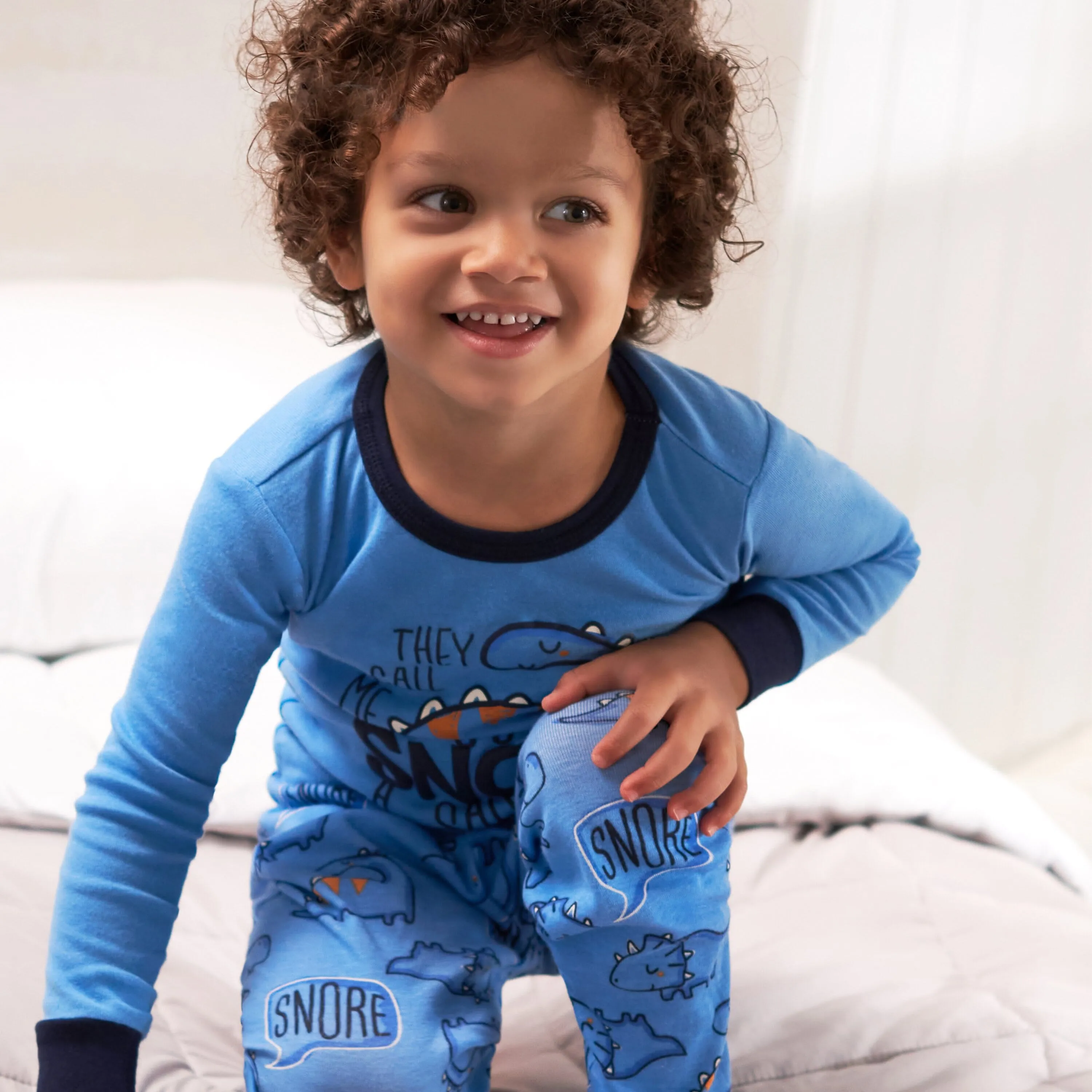 4-Piece Infant & Toddler Boys Dino Snug Fit Cotton Pajamas