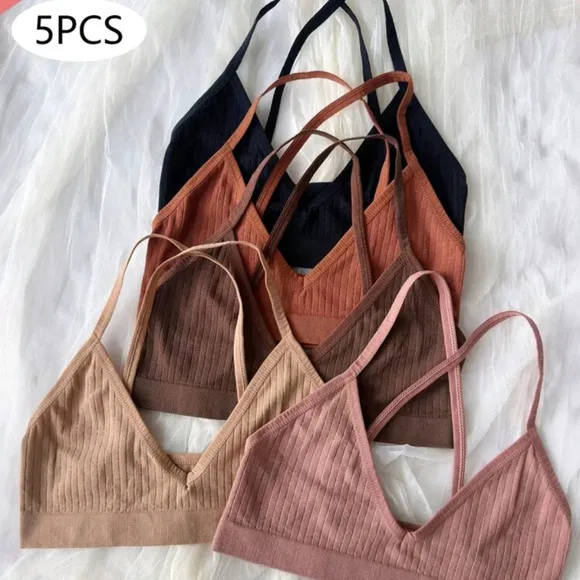 5pcs Seamless Comfortable Breathable Push-Up Bra For Women, Lingerie