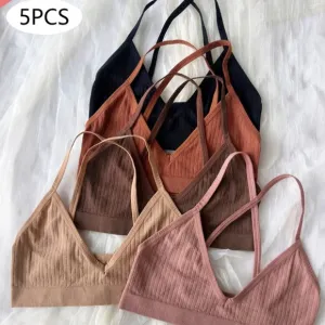 5pcs Seamless Comfortable Breathable Push-Up Bra For Women, Lingerie