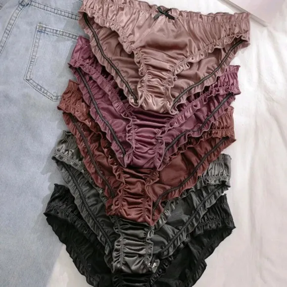 5pcs/Pack Women's Bow Decor  Stretch Triangle Panty Briefs