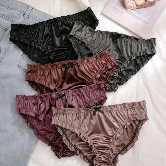 5pcs/Pack Women's Bow Decor  Stretch Triangle Panty Briefs