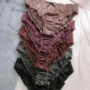 5pcs/Pack Women's Bow Decor  Stretch Triangle Panty Briefs