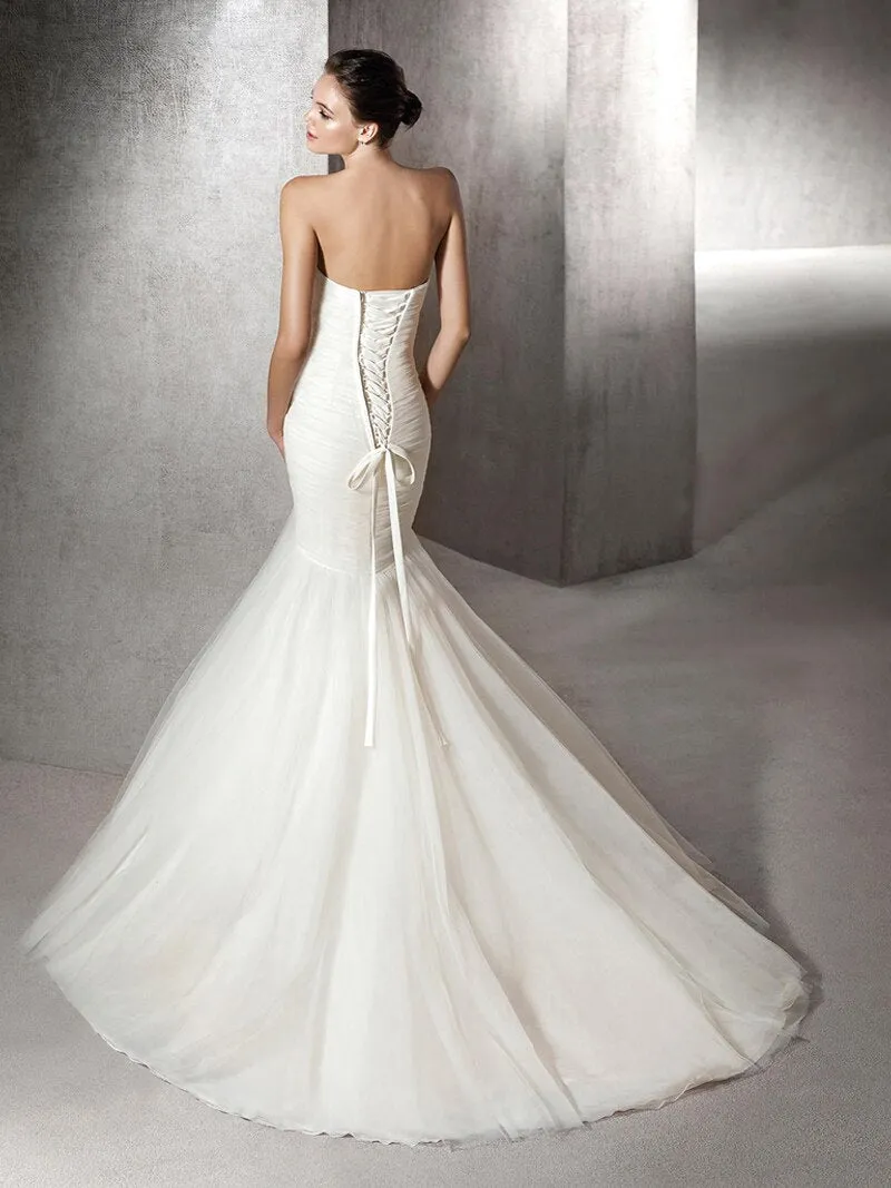 A-line Ball Gown wedding dress Bride temperament sen style one-shoulder