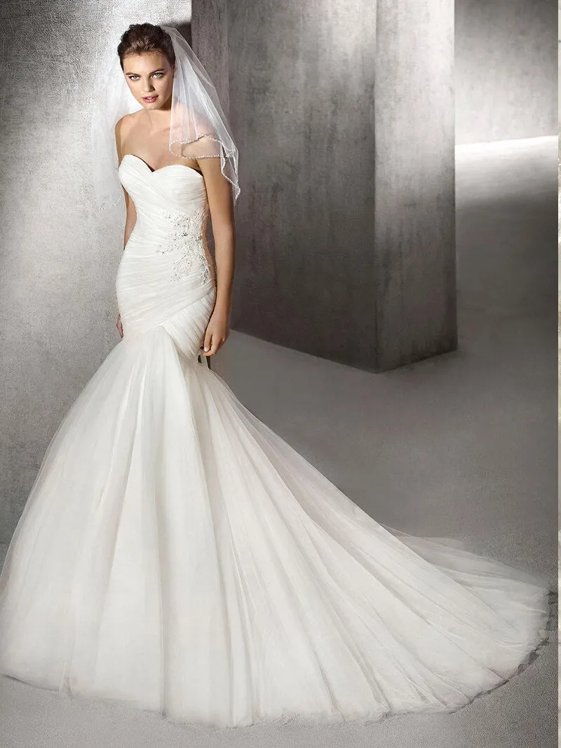 A-line Ball Gown wedding dress Bride temperament sen style one-shoulder