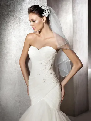 A-line Ball Gown wedding dress Bride temperament sen style one-shoulder