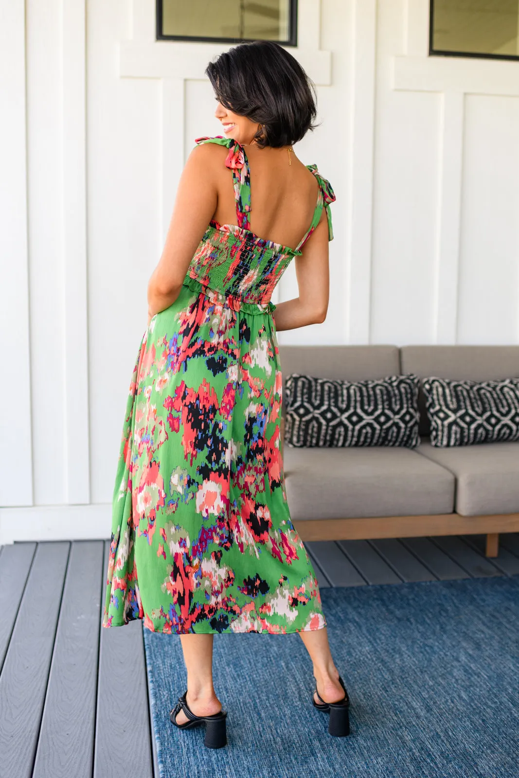 A Little While Longer Dress- Green