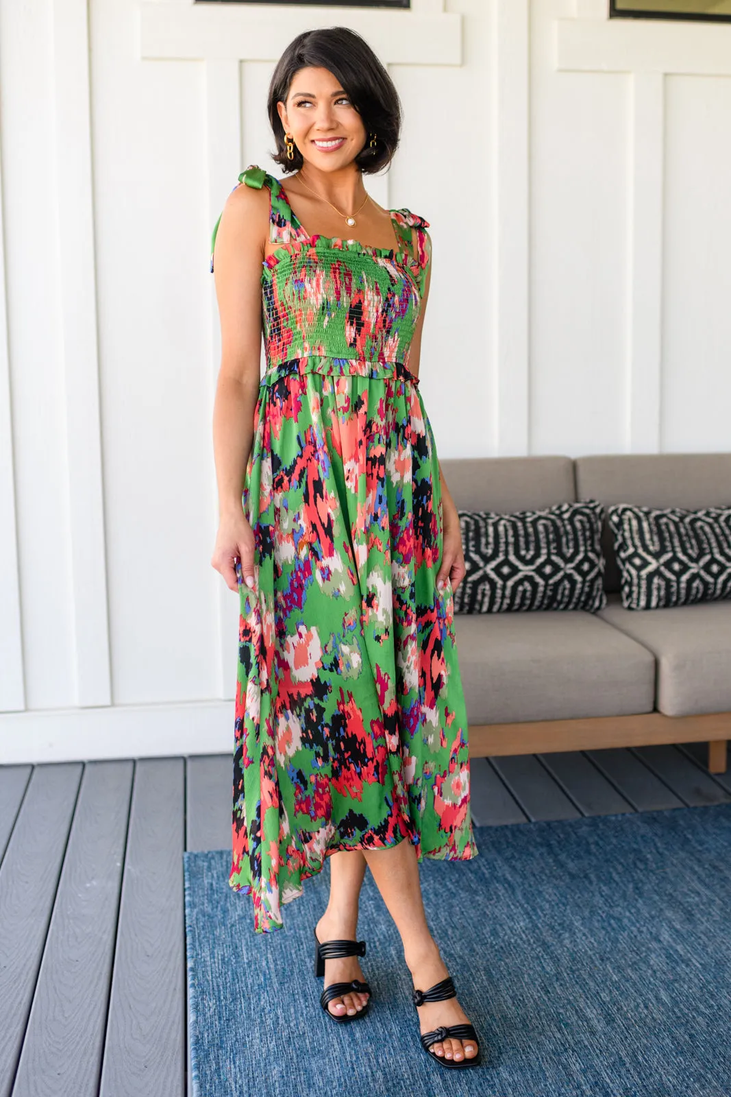 A Little While Longer Dress- Green