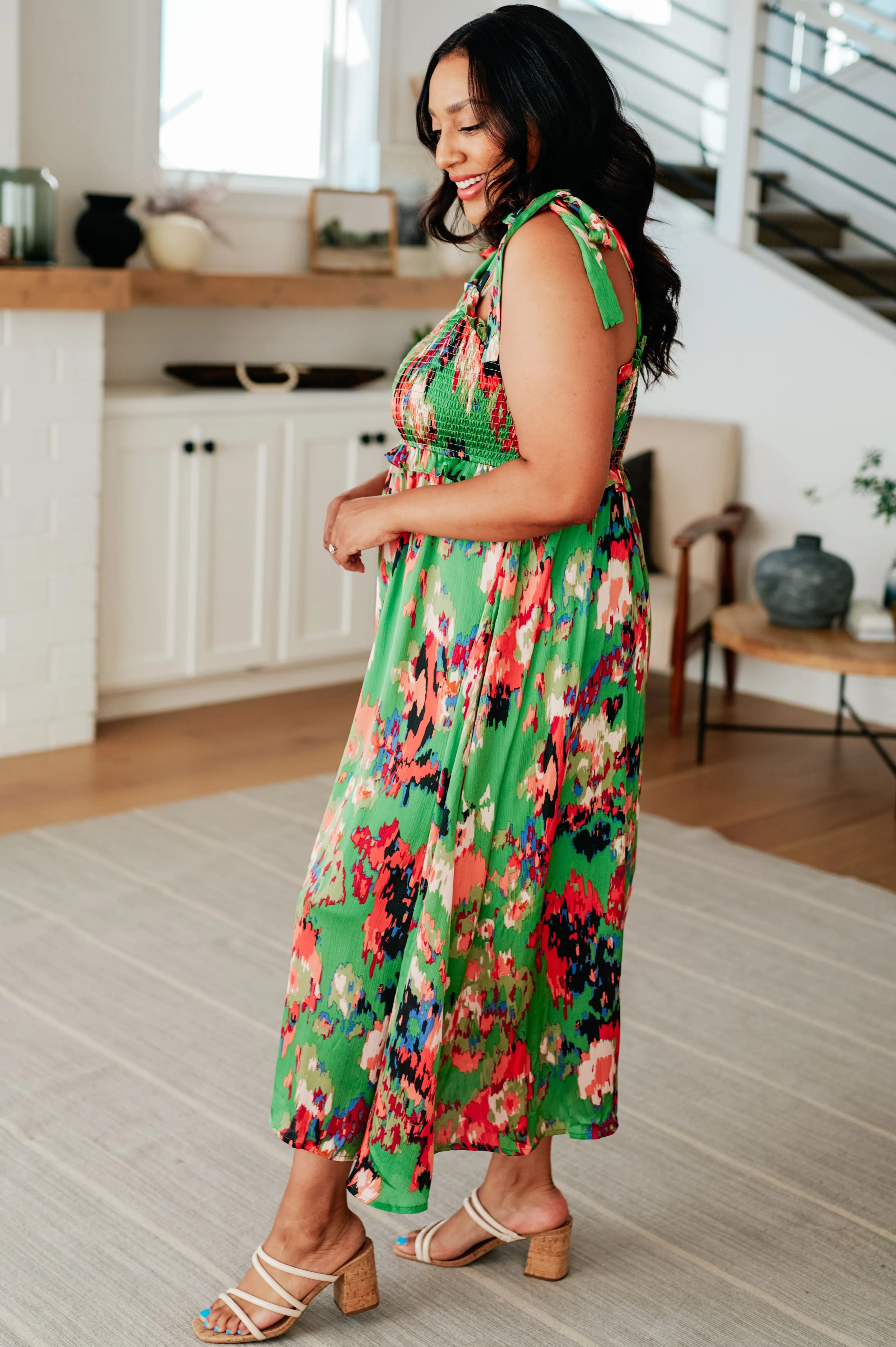A Little While Longer Dress- Green