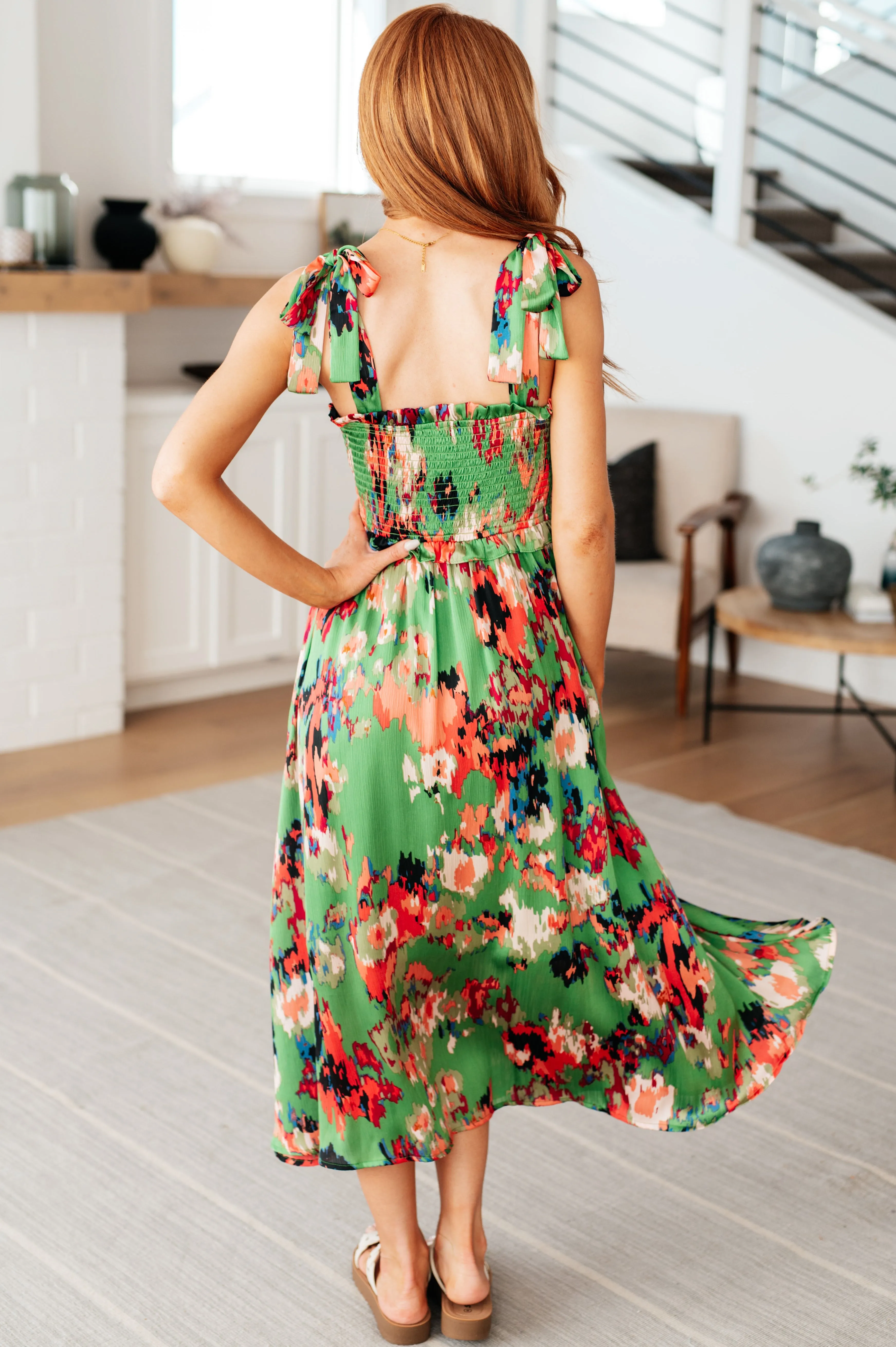 A Little While Longer Dress- Green
