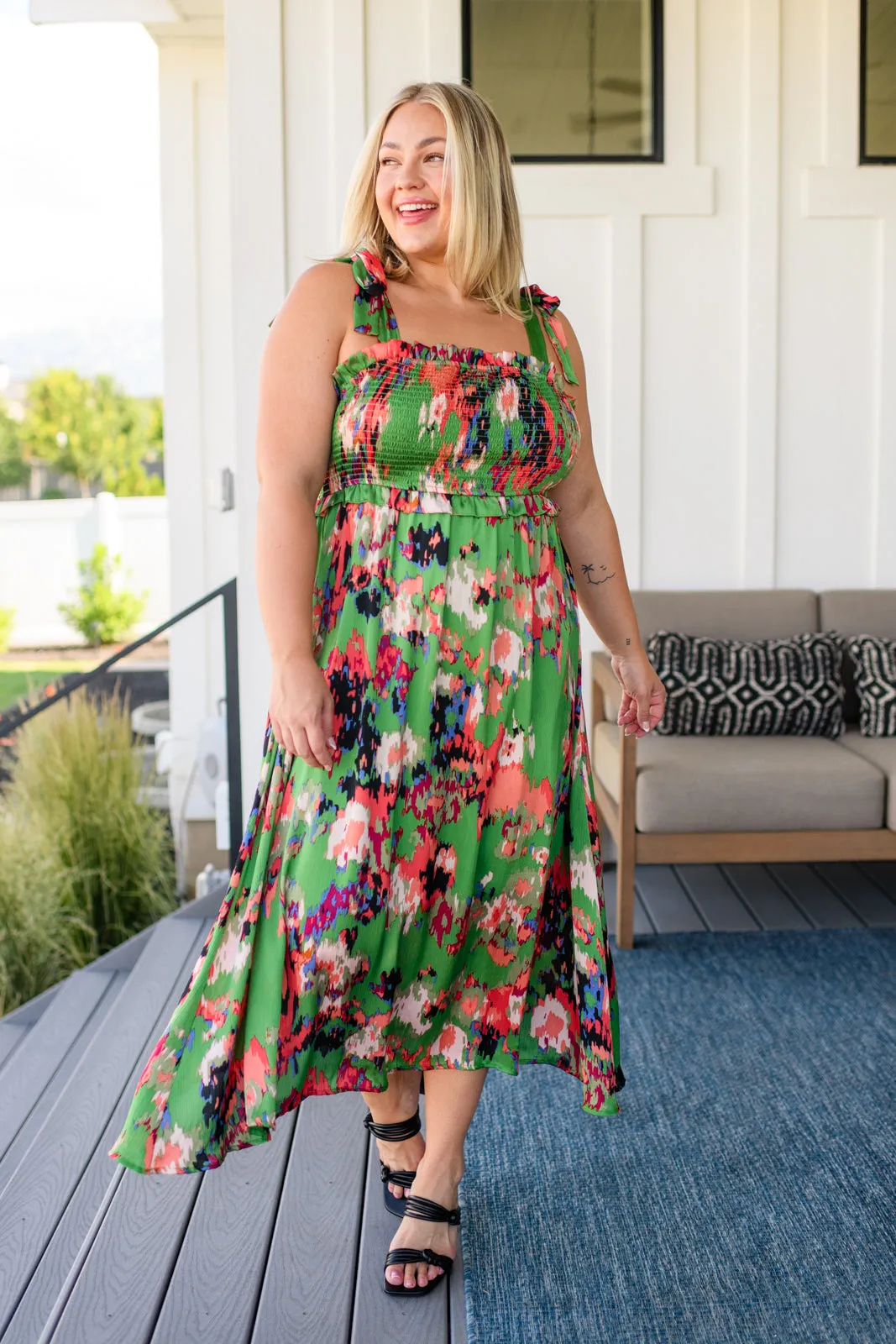 A Little While Longer Dress- Green