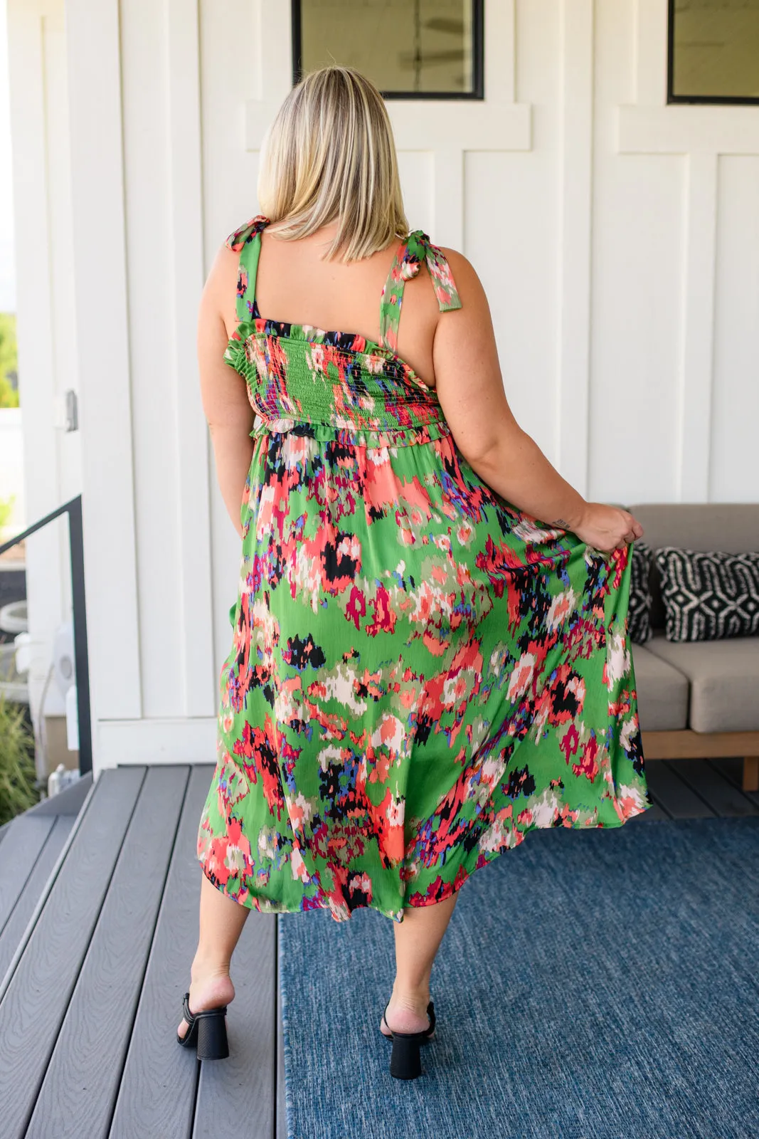 A Little While Longer Dress- Green