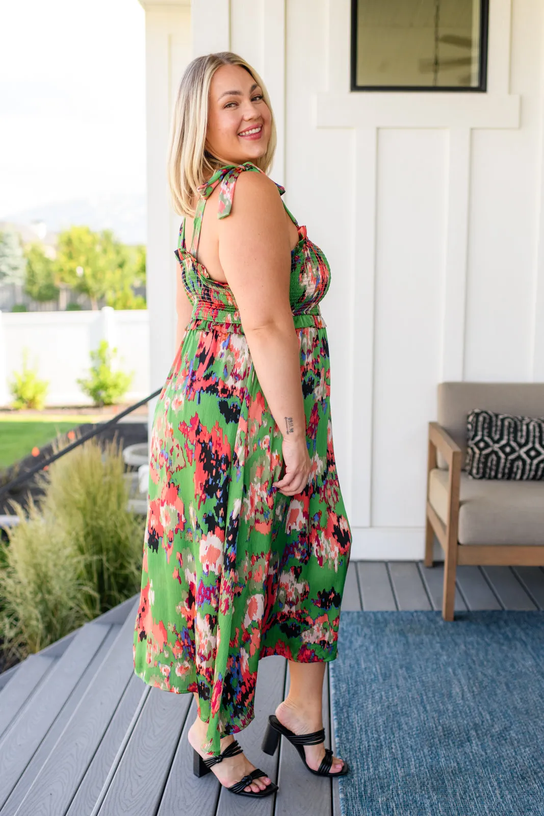 A Little While Longer Dress- Green