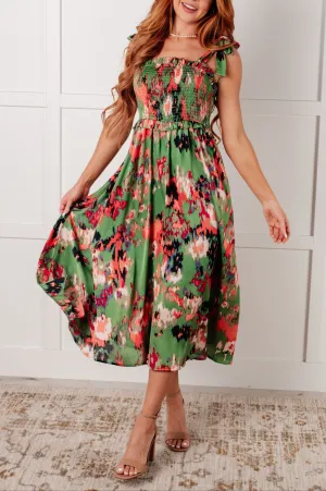 A Little While Longer Dress in Green