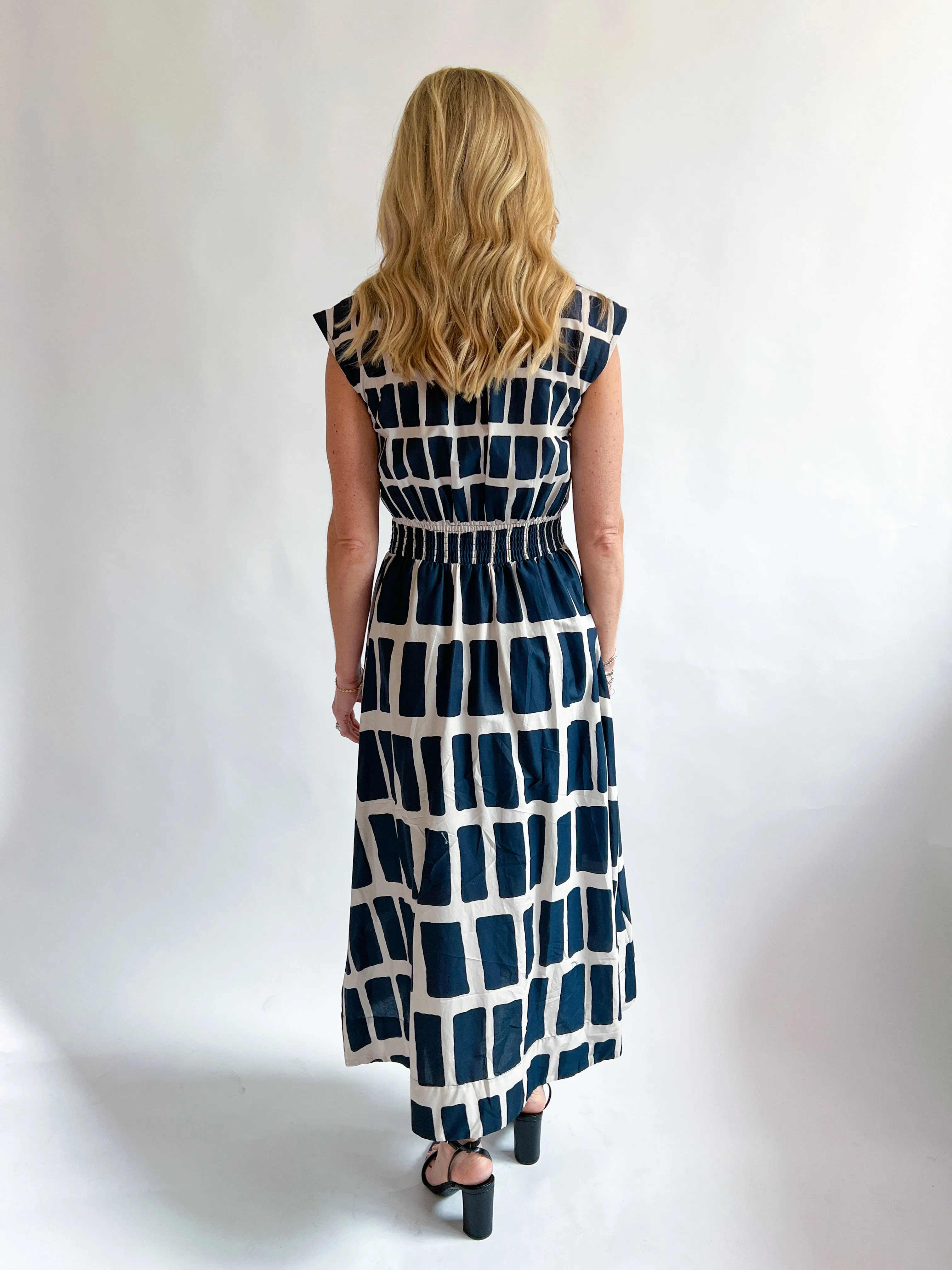 Abstract Print Midi Dress