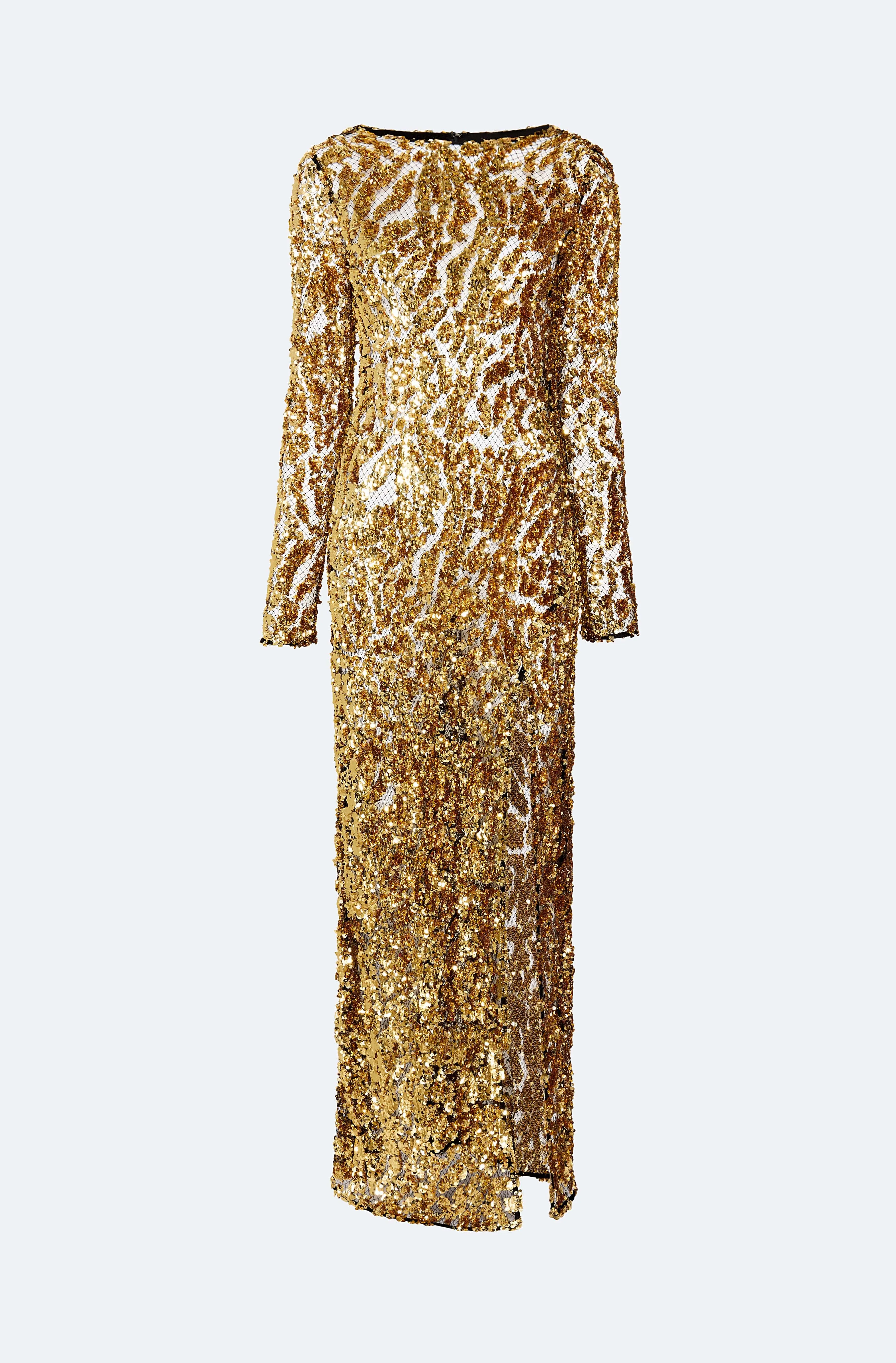 Abstract Sequin Gown