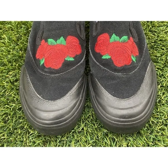ADIDAS NAKEL SMITH MATCHCOURT BLACK FLORAL EMBROIDERED SLIP ON SKATE SHOES 6.5