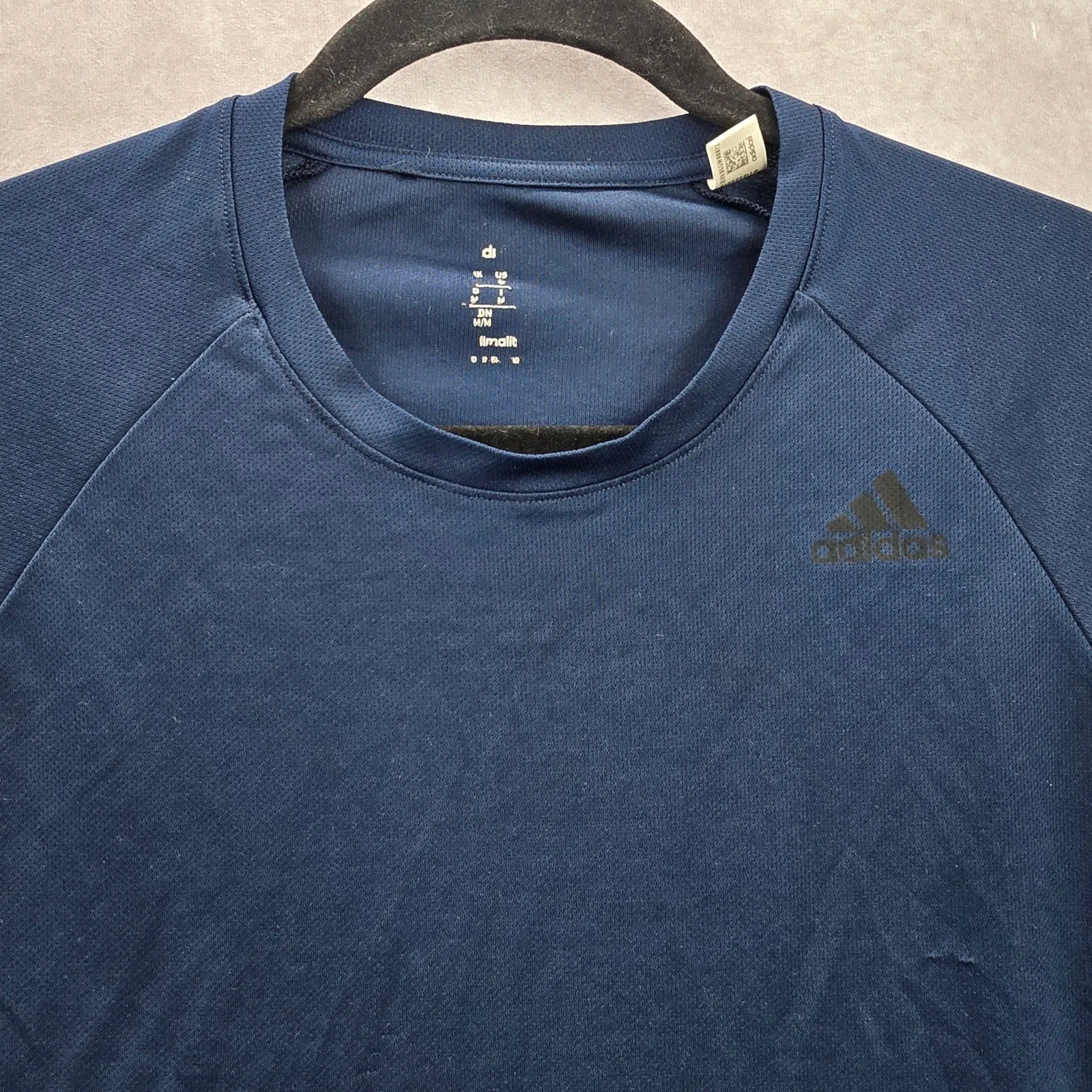 Adidas Navy Blue Performance Short Sleeve Athletic Activewear Tshirt Medium