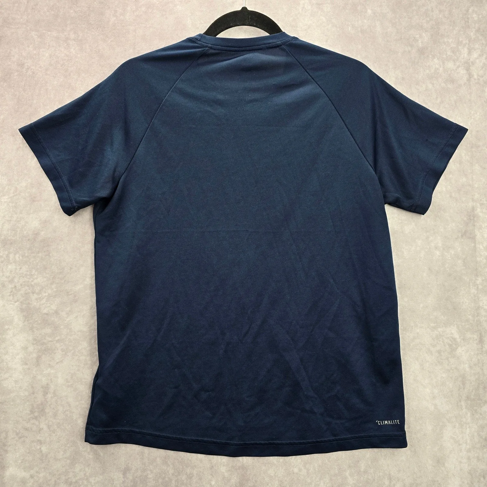 Adidas Navy Blue Performance Short Sleeve Athletic Activewear Tshirt Medium