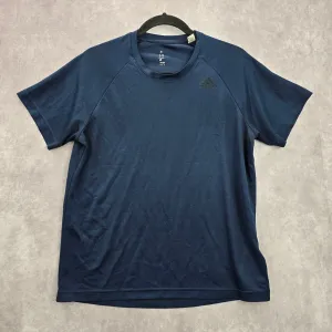 Adidas Navy Blue Performance Short Sleeve Athletic Activewear Tshirt Medium