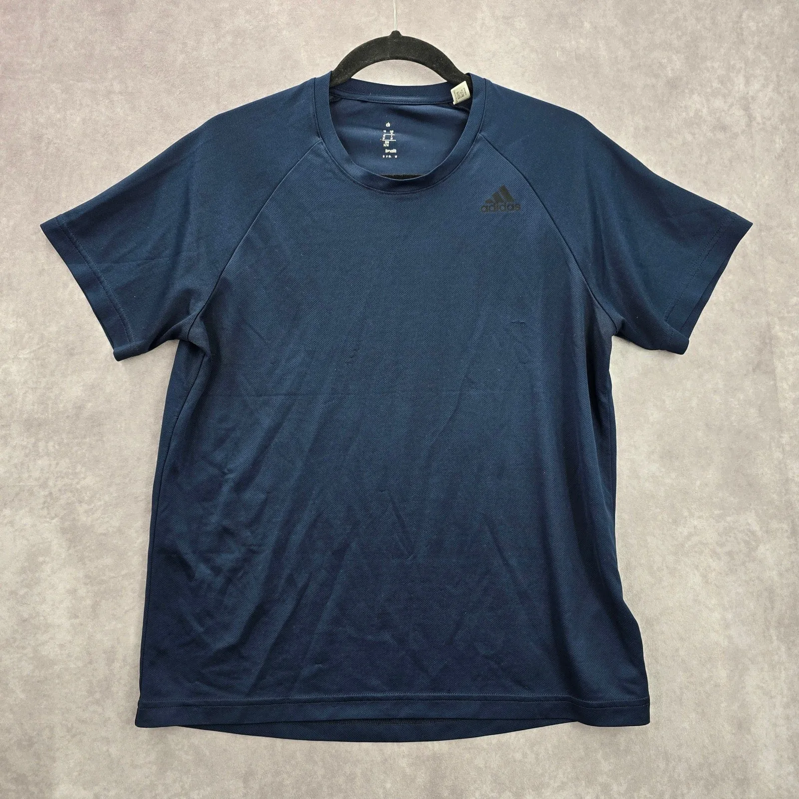 Adidas Navy Blue Performance Short Sleeve Athletic Activewear Tshirt Medium