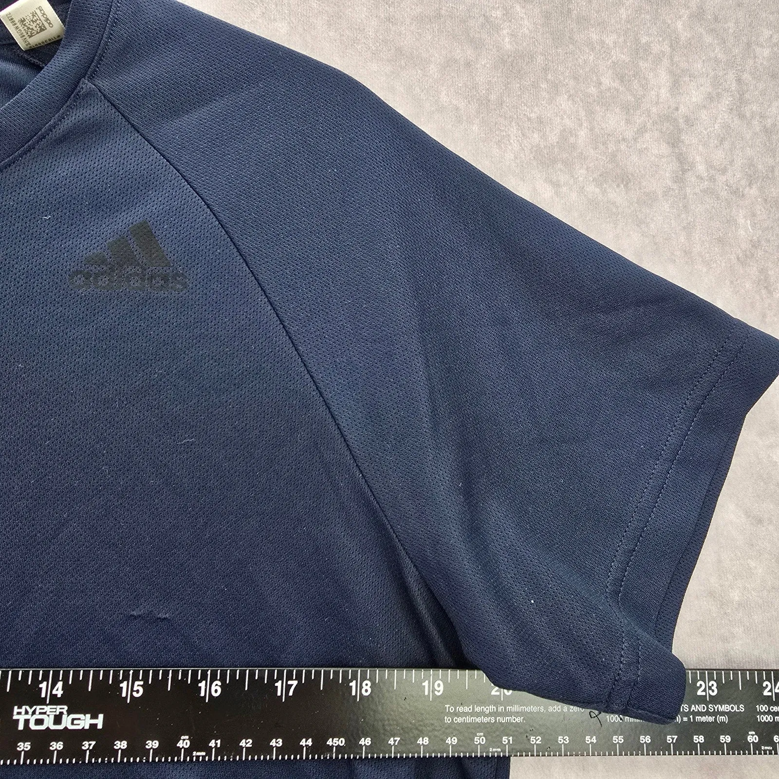 Adidas Navy Blue Performance Short Sleeve Athletic Activewear Tshirt Medium